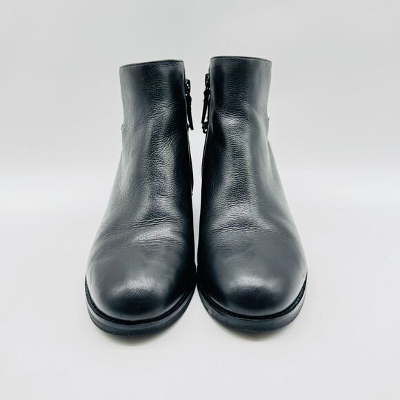 Cole Haan Boots Womens 7 Black Leather Suede Chain Ankle Booties Idina Shoes - Picture 8 of 11